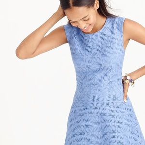 J. Crew jacquard dress glacier bay/ cornflower